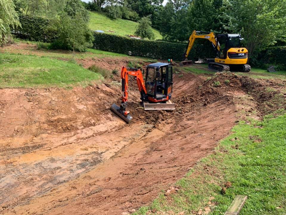 small digger being operated
