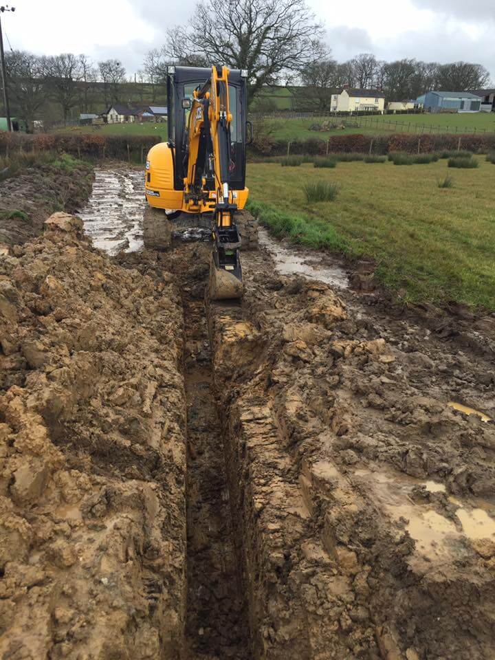 small excavator being operated