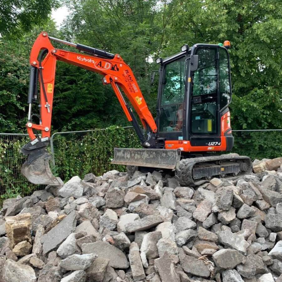 excavator on site